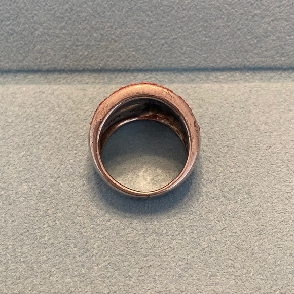 Silver ring in red and white - Picture 3 of 9